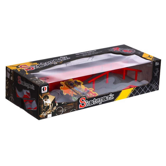 Скейт-парк «Рампа с перилами», с пальчиковым скейтом, МИКС Скейт-парк «Рампа с перилами», с пальчиковым скейтом, МИКС