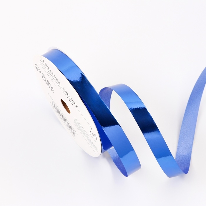 Лента для декора и подарков металлик, 1,2см х 45м, синяя Лента для декора и подарков металлик, 1,2см х 45м, синяя