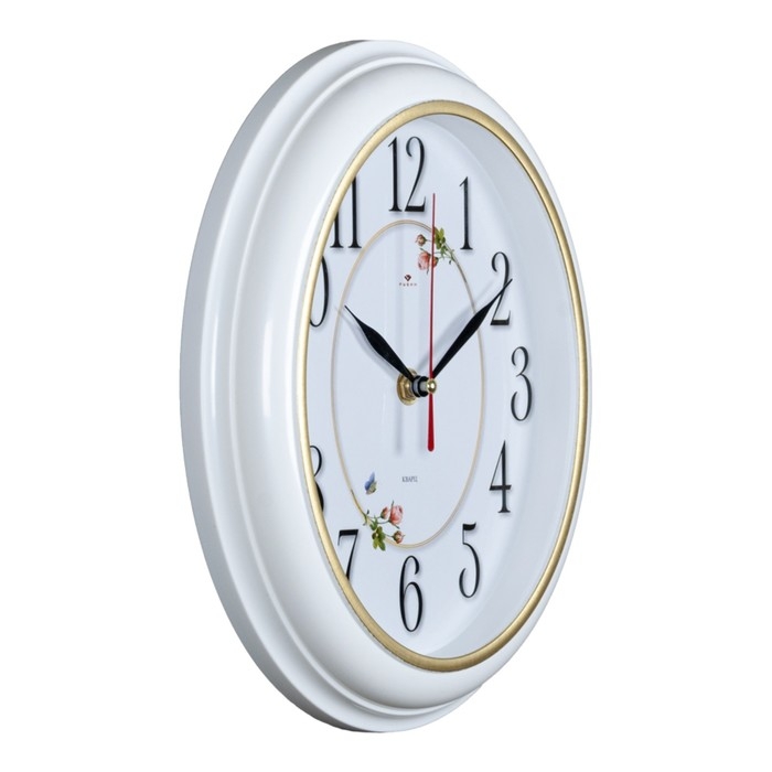 Часы настенные, интерьерные Часы настенные, интерьерные "Легкость", 22.5 х 26.5 см, корпус белый с золотом