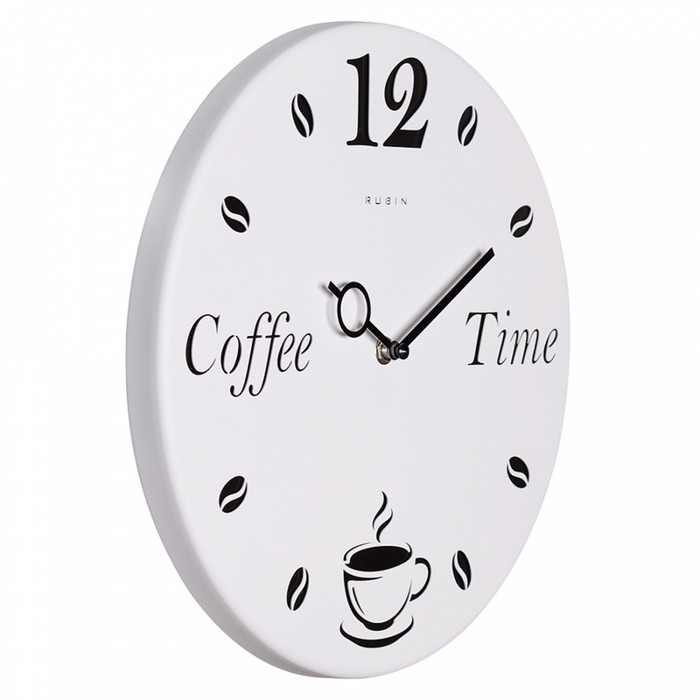 Часы настенные интерьерные из металла Coffee Time, бесшумные, d-32 см, чёрно-белые, АА Часы настенные интерьерные из металла Coffee Time, бесшумные, d-32 см, чёрно-белые, АА