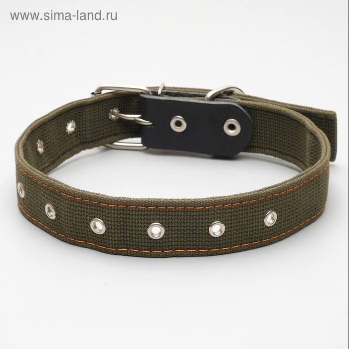 Ошейник брезентовый безразмерный двухслойный, 72 х 3,5 см, ОШ 45-60 см, хаки Ошейник брезентовый безразмерный двухслойный, 72 х 3,5 см, ОШ 45-60 см, хаки
