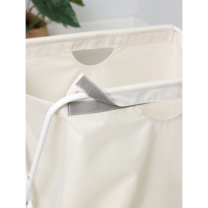 Корзина-мешок для белья на металлокаркасе, 53×39×62 см, цвет бежевый Корзина-мешок для белья на металлокаркасе, 53×39×62 см, цвет бежевый