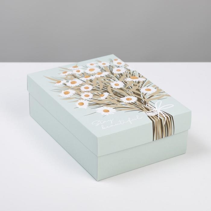 Коробка подарочная складная, упаковка, «Ромашки», 21 х 15 х 7 см Коробка подарочная складная, упаковка, «Ромашки», 21 х 15 х 7 см