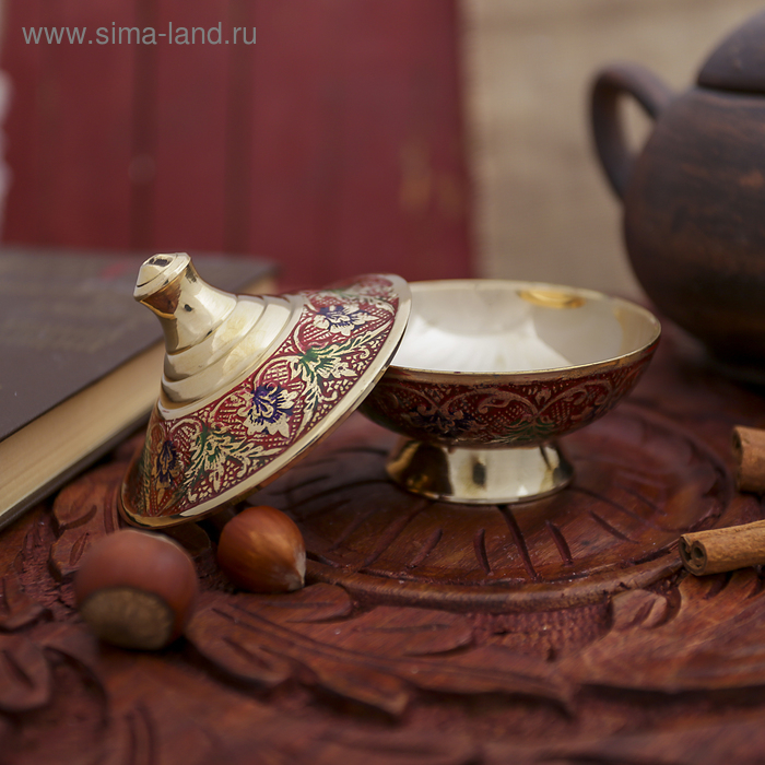 Шкатулка латунь  Шкатулка латунь "Царская" 8х8х7,5 см