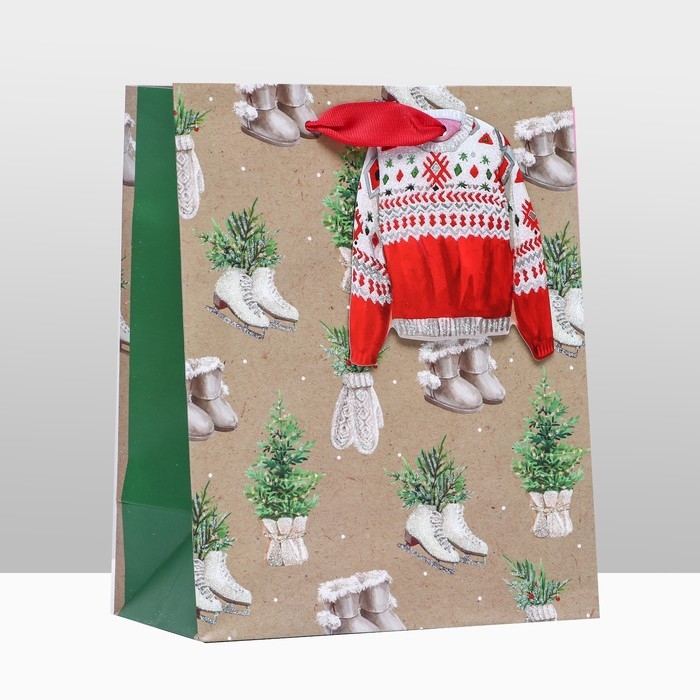 Новый год. Пакет подарочный "Подарок для тебя", люкс 18 х 22,3 х 10 см.