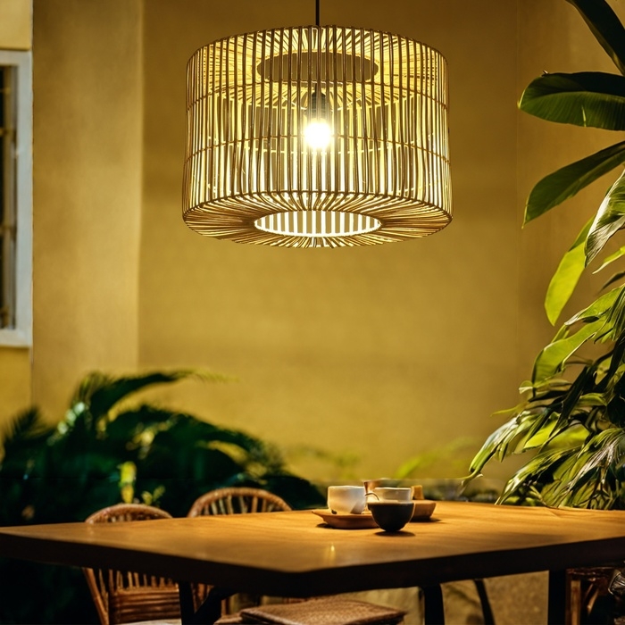Светильник потолочный из ротанга Светильник потолочный из ротанга "Бима" 1х120Вт, Е27, 50х50х32 см