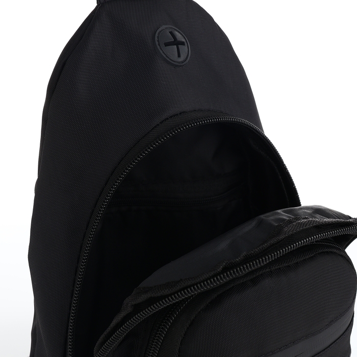 Сумка-слинг из текстиля, 3 наружных кармана, цвет серый Сумка-слинг из текстиля, 3 наружных кармана, цвет серый