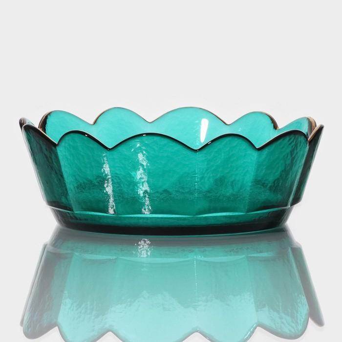 Салатник стеклянный фигурный «Цветочный», 900 мл, 19,5×6,5 см