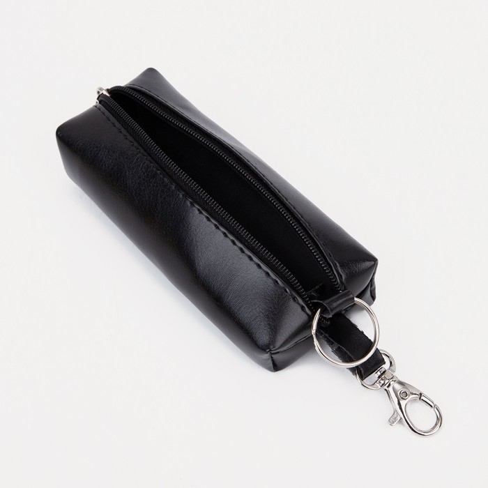 Ключница на молнии, длина 13 см, кольцо, карабин, цвет чёрный Ключница на молнии, длина 13 см, кольцо, карабин, цвет чёрный
