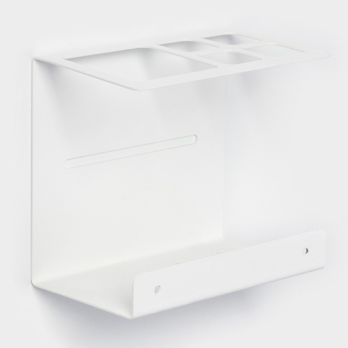 Держатель для зубных щёток «Лофт Арт», 13×7,5 см, цвет белый Держатель для зубных щёток «Лофт Арт», 13×7,5 см, цвет белый