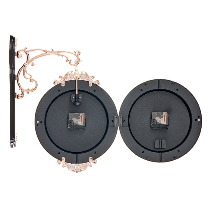 Часы настенные двусторонние, на подвесе Часы настенные двусторонние, на подвесе "Розы", 41 х 33 см