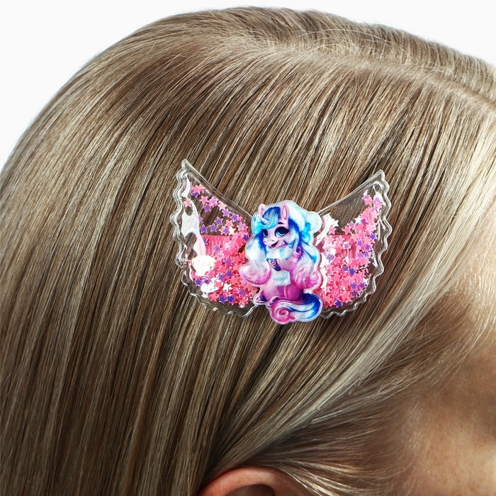 Заколка с шейкером новогодняя «Единорожек», на Новый год, 6 х 45 см Заколка с шейкером новогодняя «Единорожек», на Новый год, 6 х 45 см