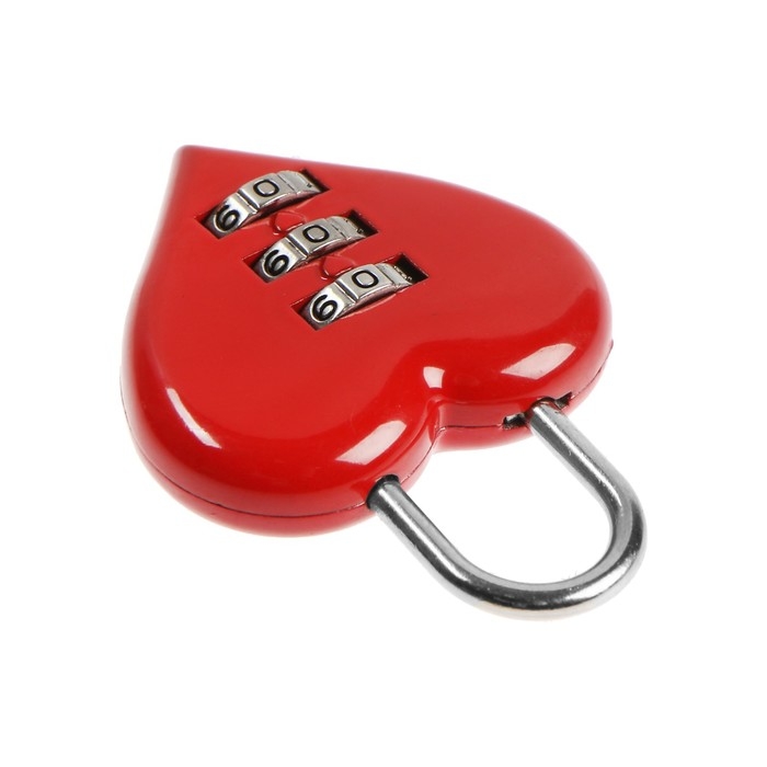 Замок навесной кодовый ТУНДРА Замок навесной кодовый ТУНДРА "Сердце", красный