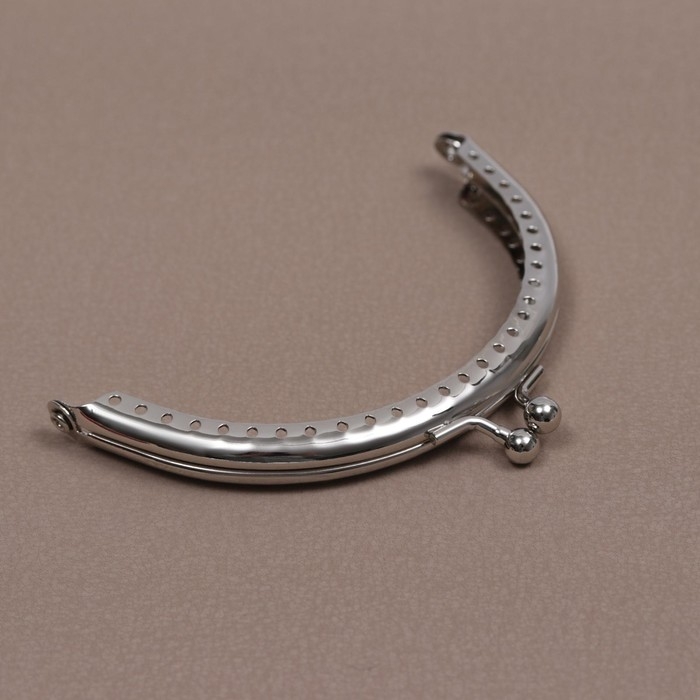 Фермуар пришивной «Полукруг» 10 см, цвет серебряный Фермуар пришивной «Полукруг» 10 см, цвет серебряный