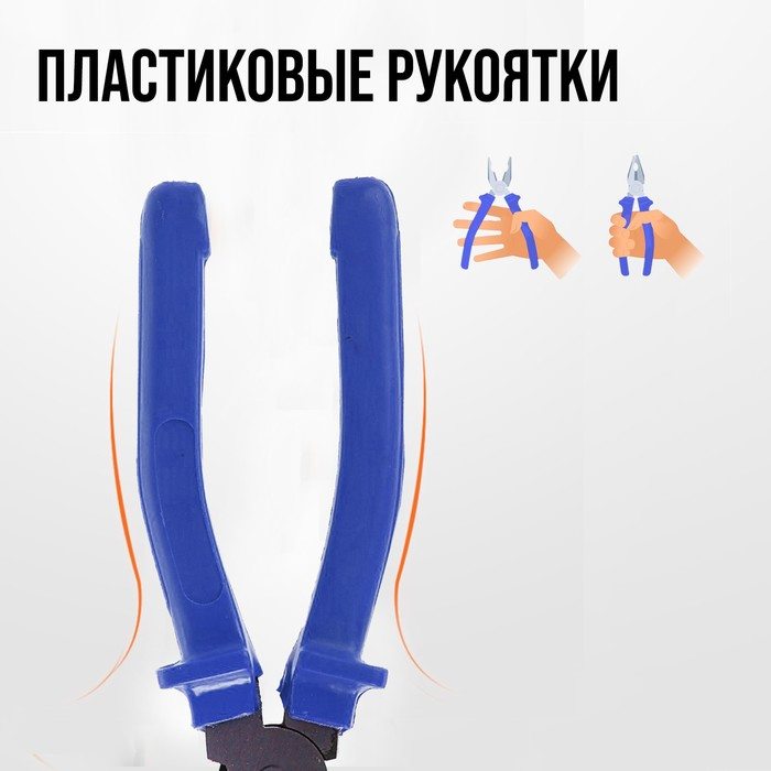 Плоскогубцы комбинированные ТУНДРА, CrV, шлифованные, пластиковые рукоятки, 200 мм Плоскогубцы комбинированные ТУНДРА, CrV, шлифованные, пластиковые рукоятки, 200 мм