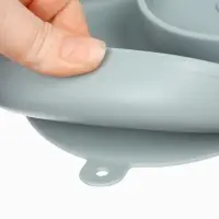 Силиконовая тарелка секционная детская, серая