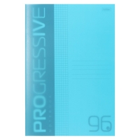 Тетрадь A4, 96 листов в клетку, PROGRESSIVE, пластиковая обложка, блок 65 г/м2, бирюзовая