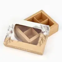 Коробка складная под 6 конфет &laquo;Ручная работа&raquo;, 13.5&times;9.8&times;3.8 см