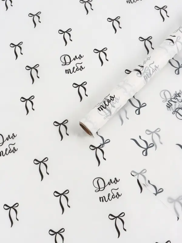 Плёнка тишью влагостойкая &laquo;Бантики&raquo;, 0.6&times;10 м, 30 мкм