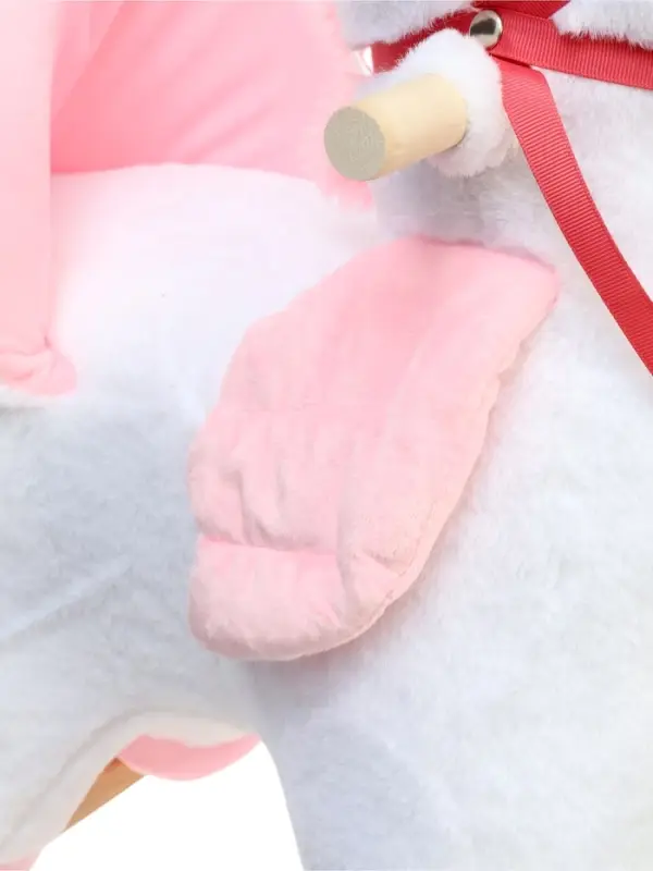 Качалка "Единорог", со спинкой, цвет белый