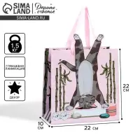 Пакет подарочный &laquo;Йога&raquo;, объёмная деталь, 22&times;22&times;10 см