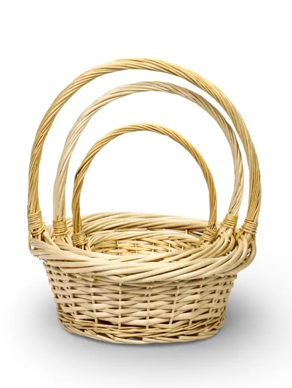 Набор корзин 3 шт, 36х36х14, 30х30х13, 23х23х7  лоза белый