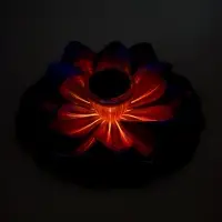 Садовый светильник для водоемов 28 х 28 х 9 см на солнечной бат-е "Лотос" фиол-ый N010