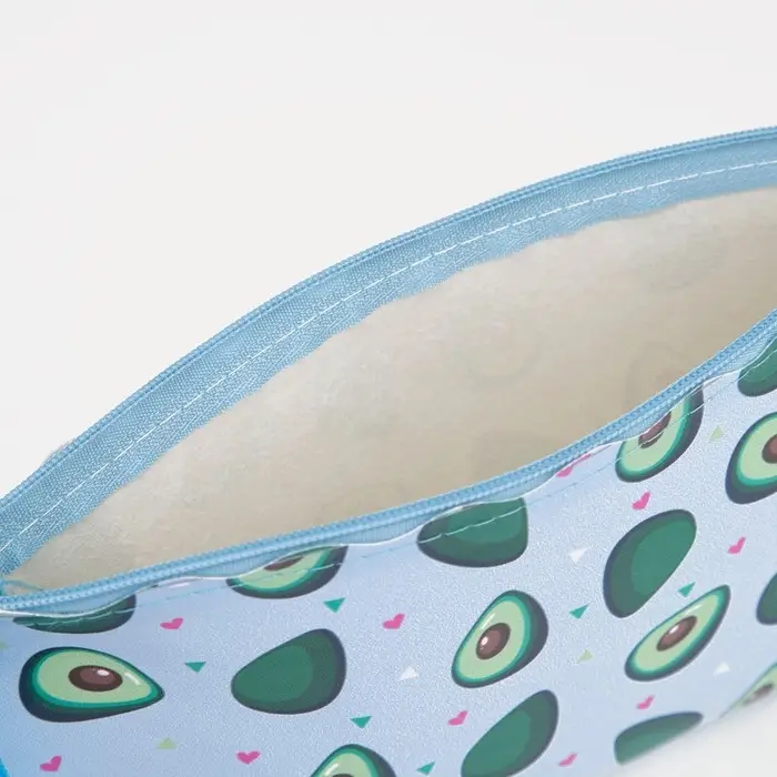 Косметичка на молнии, с ручкой, цвет белый/голубой