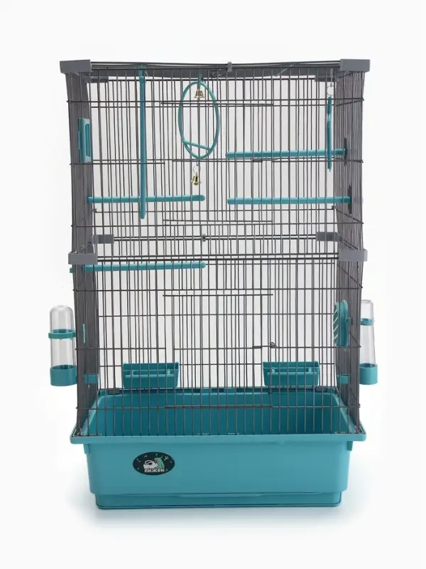 Клетка для птиц &laquo;Пижон&raquo;, разборная, 42&times;30&times;62.7 см, укомплектованная, бирюзовая