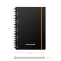 Тетрадь на спирали ErichKrause. Accent А6, 80 листов, в клетку, пластиковая обложка, на резинке, блок офсет, МИКС