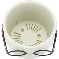 Кашпо СТИВ  D115мм 0,65л со вставкой, белый ротанг, М 3079