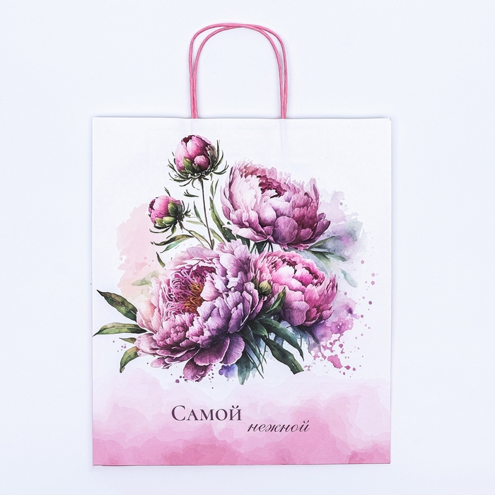 Пакет крафт Пакет крафт "Самой нежной" 32 х 19,5 х 37 см