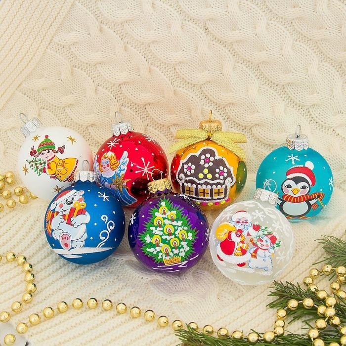 Шар Шар "Новогодний " d-6 см, микс