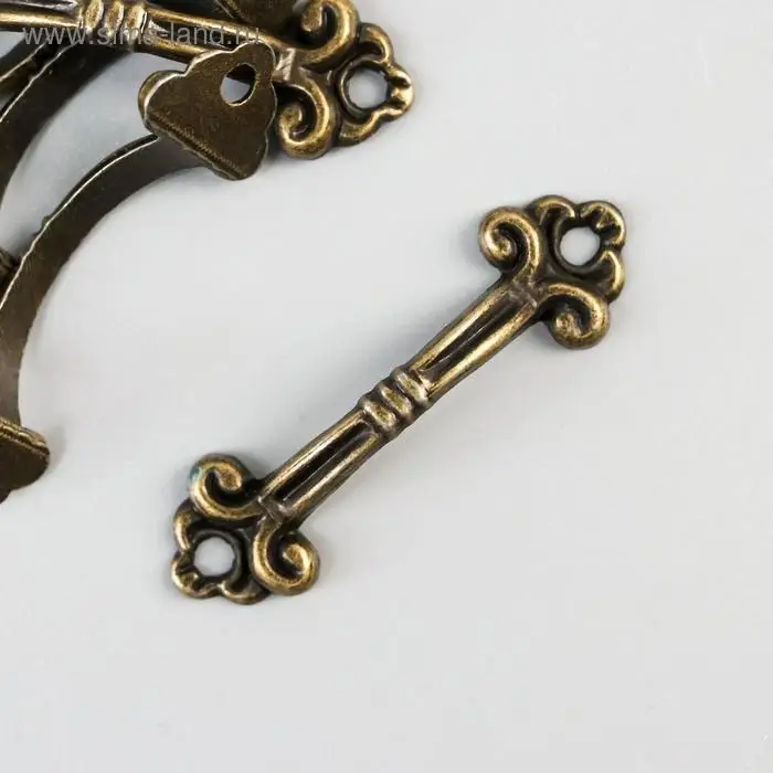 Ручка для шкатулки металл Ручка для шкатулки металл "Антик" бронза 4,6х1,3 см