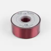 Лента атласная TEIRA, двухсторонняя, 38 мм, 25&plusmn;1 м, бордовая №0789