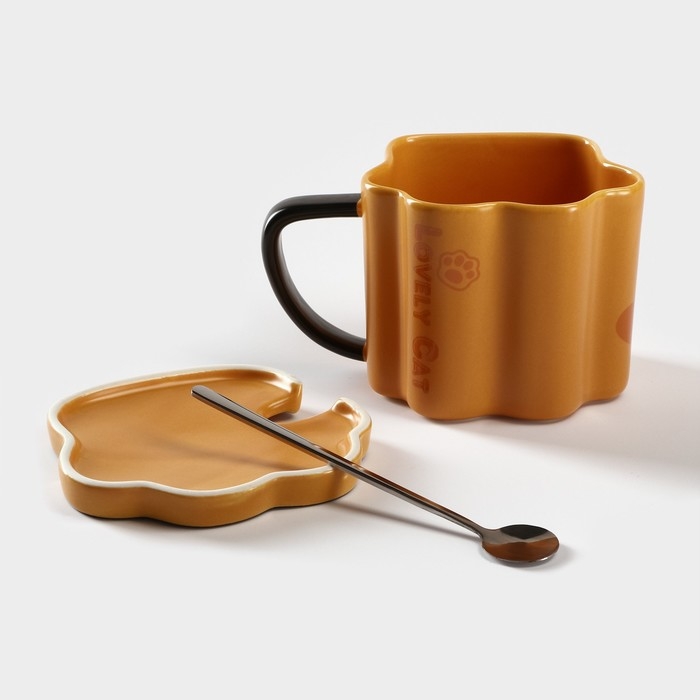 Кружка керамическая &laquo;Лапа тигра&raquo;, 350 мл, цвет оранжевый