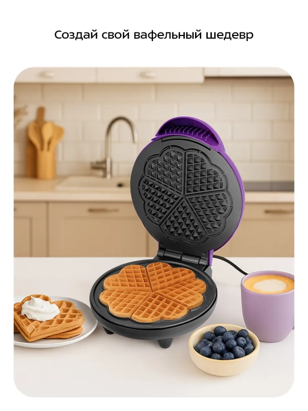 Вафельница электрическая КТ-5610 - 1000 ВТ Вафельница электрическая КТ-5610 - 1000 ВТ
