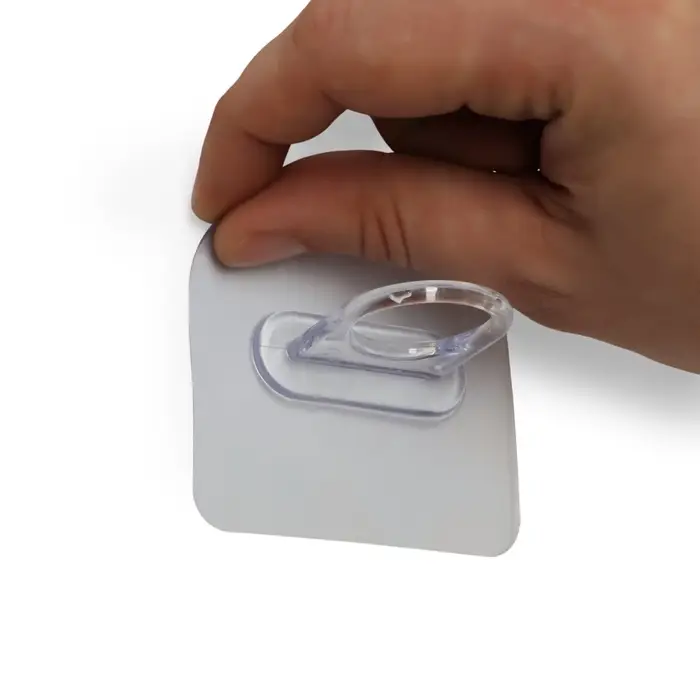 Держатель с клейкой поверхностью ТУНДРА, d=25 мм, 68×68 мм, прозрачный