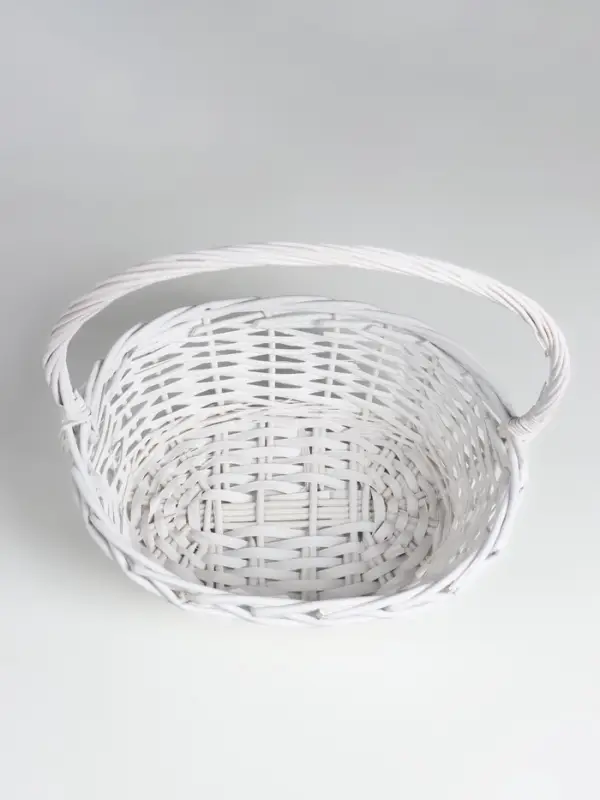 Корзина плетёная для хранения, лоза, с ручкой, овальная, серая, набор 3 шт.