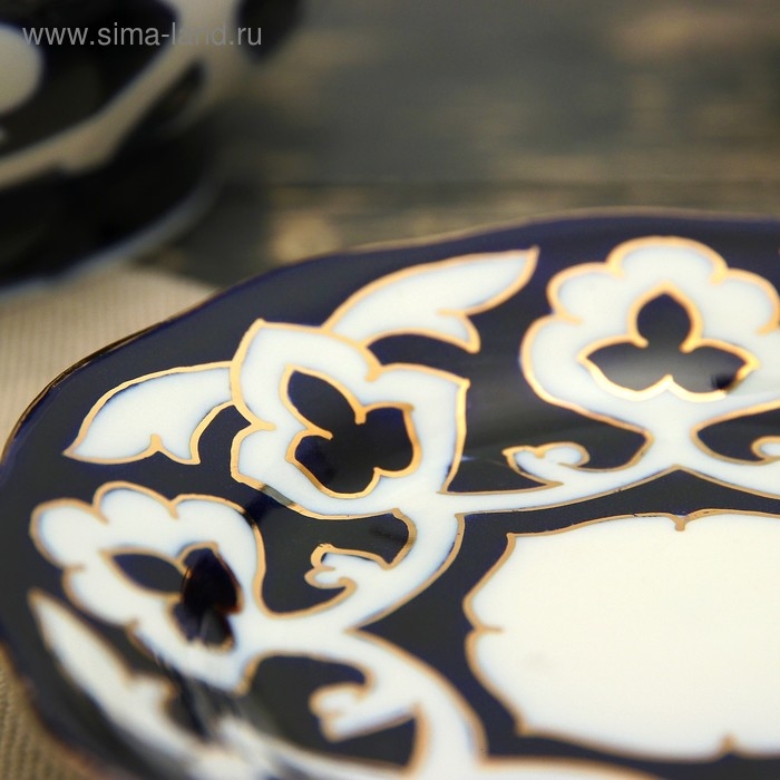 Тарелка круглая «Пахта в золоте», 12.5 см, белая Тарелка круглая «Пахта в золоте», 12.5 см, белая