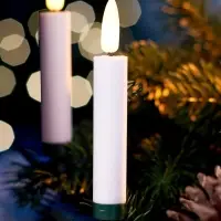 Светодиодные «Свечи на прищепках» 10 см, набор 10 шт, 10 LED, от батареек АААх10, пульт, свечение тёплое белое