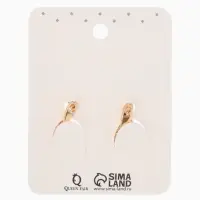 Серьги со стразами &laquo;Магма&raquo;, диск, белые в золоте