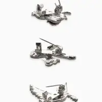 Броши "Голубь, листик, подснежник" (набор 3шт), цветной в серебре Броши "Голубь, листик, подснежник" (набор 3шт), цветной в серебре