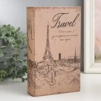 Шкатулка книга - сейф &laquo;Эйфелева башня. Винтаж&raquo;, дерево и искусственная кожа, с замком, 21&times;13&times;5 см