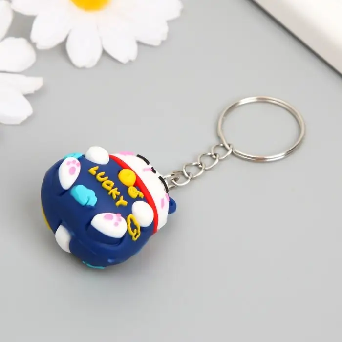 Брелок резина Брелок резина "Котик удачи" МИКС 4х3,3 см