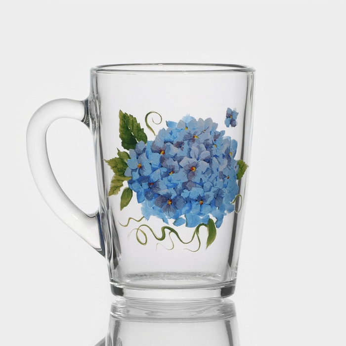 Кружка стеклянная «Гортензия», 300 мл Кружка стеклянная «Гортензия», 300 мл