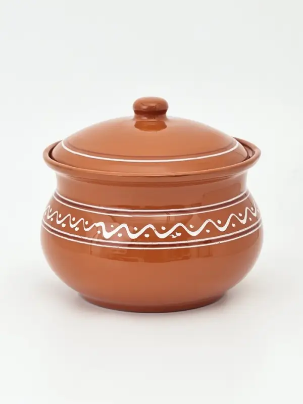 Супница Псковский гончар, 3.6 л, керамика, оранжевая