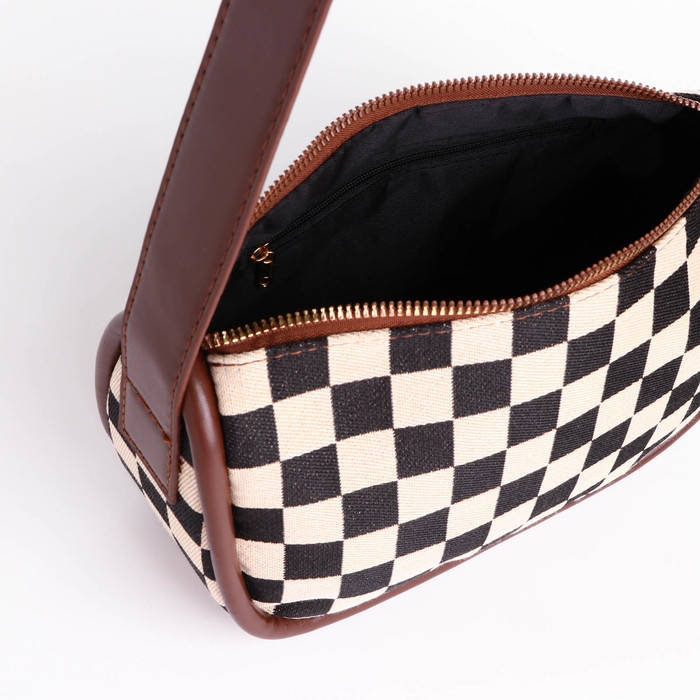 Сумка-кросс-боди на молнии, цвет бежевый/коричневый Сумка-кросс-боди на молнии, цвет бежевый/коричневый