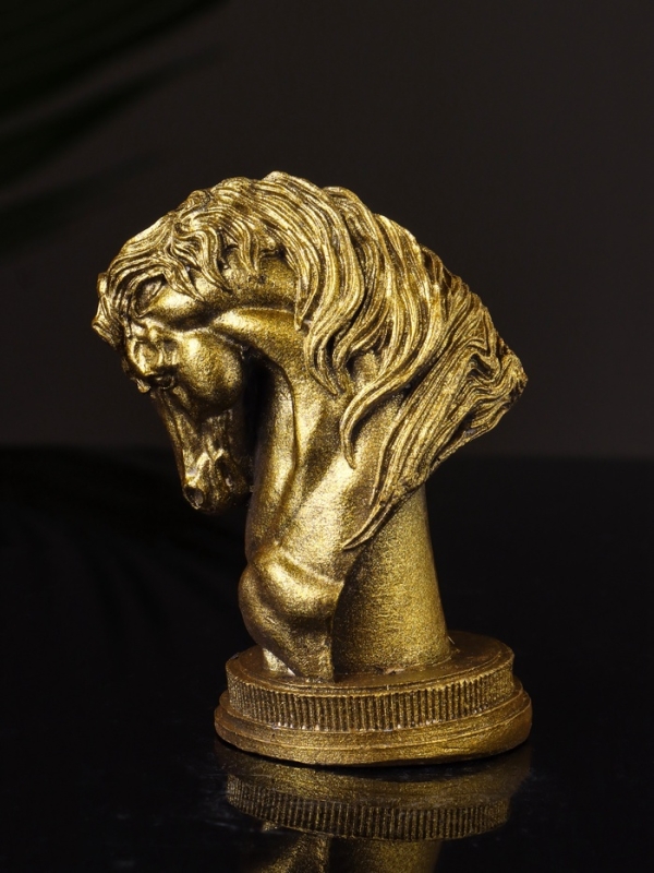 Фигура Фигура "Конь " 9х6 см, цвет старое золото