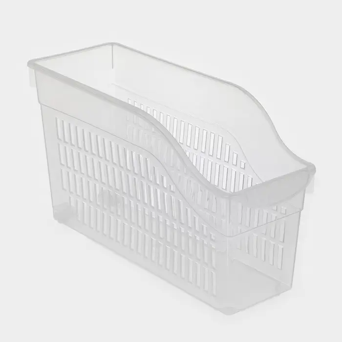 Контейнер для хранения на колёсиках, 6 л, 35.5&times;13&times;20 см, с ручкой, пластик, прозрачный